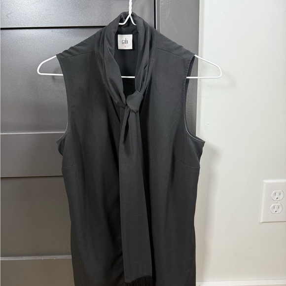 CAbi Tops - CAbi Blouse Women’s Small Black Fringe Scarf Top Tank Sleeveless Western